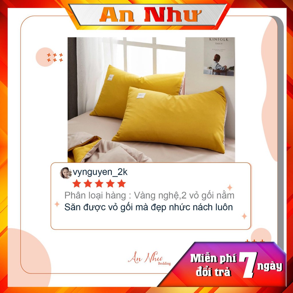 Vỏ gối nằm 45x65 vỏ gối, bao gối cotton đũi An Như Bedding