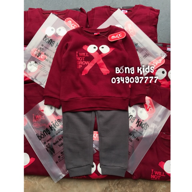 Bộ Nỉ Bé Trai Dấu Nhân Đỏ Shilav