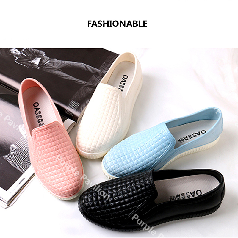 Giày Búp Bê Pvc Đế Mềm Chống Trượt Không Thấm Nước Cho Nữ