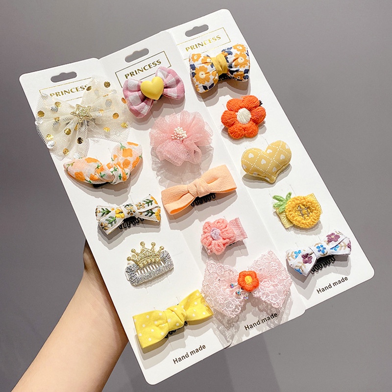 Set 5 kẹp tóc nơ thời trang phong cách Hàn quốc dễ thương cho bé gái
