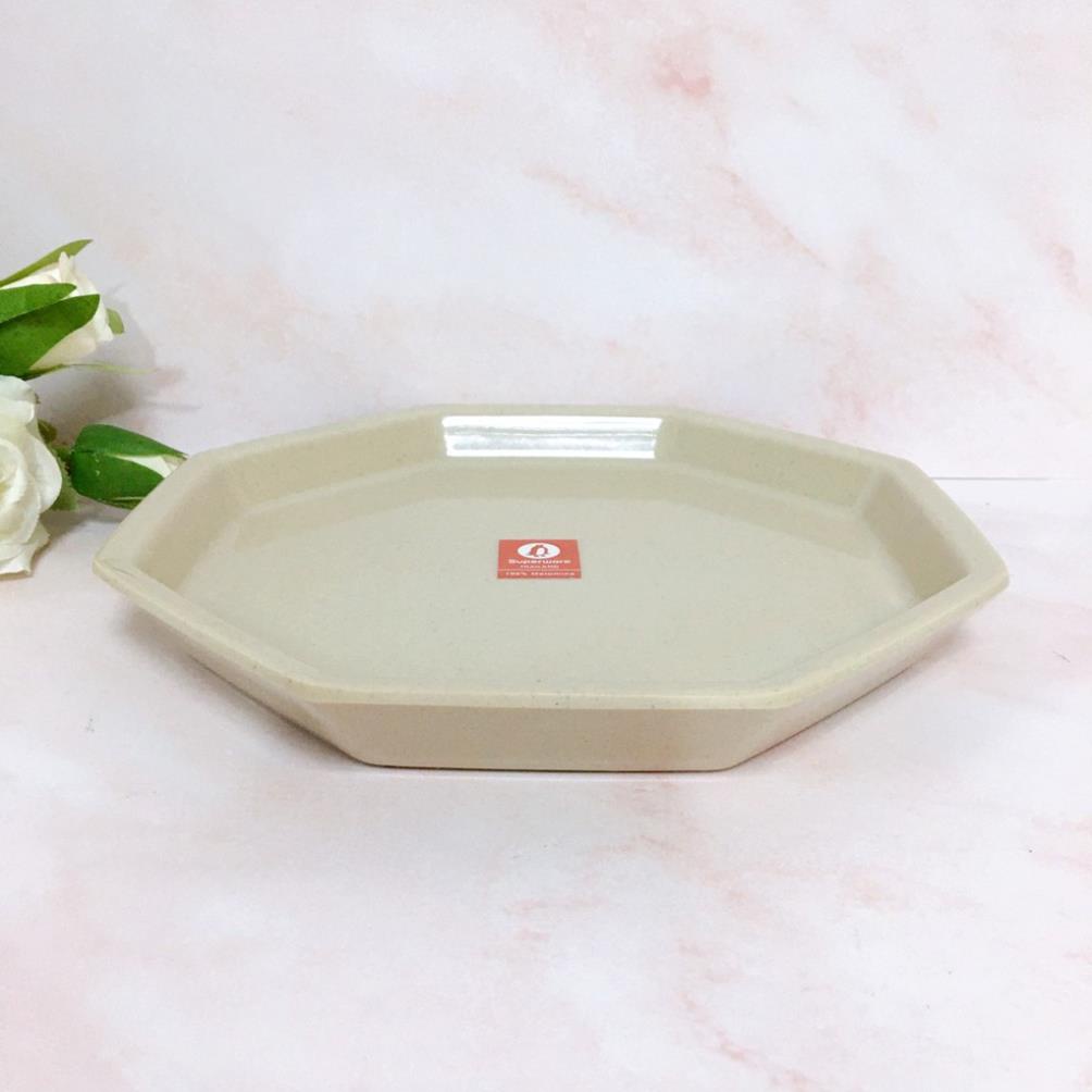 (HÀNG ĐẸP) Bộ Bát Đĩa Phong Cách Hàn Quốc SUPERWARE Nhựa Phíp 100% Melamine Nâu Đá - Stone