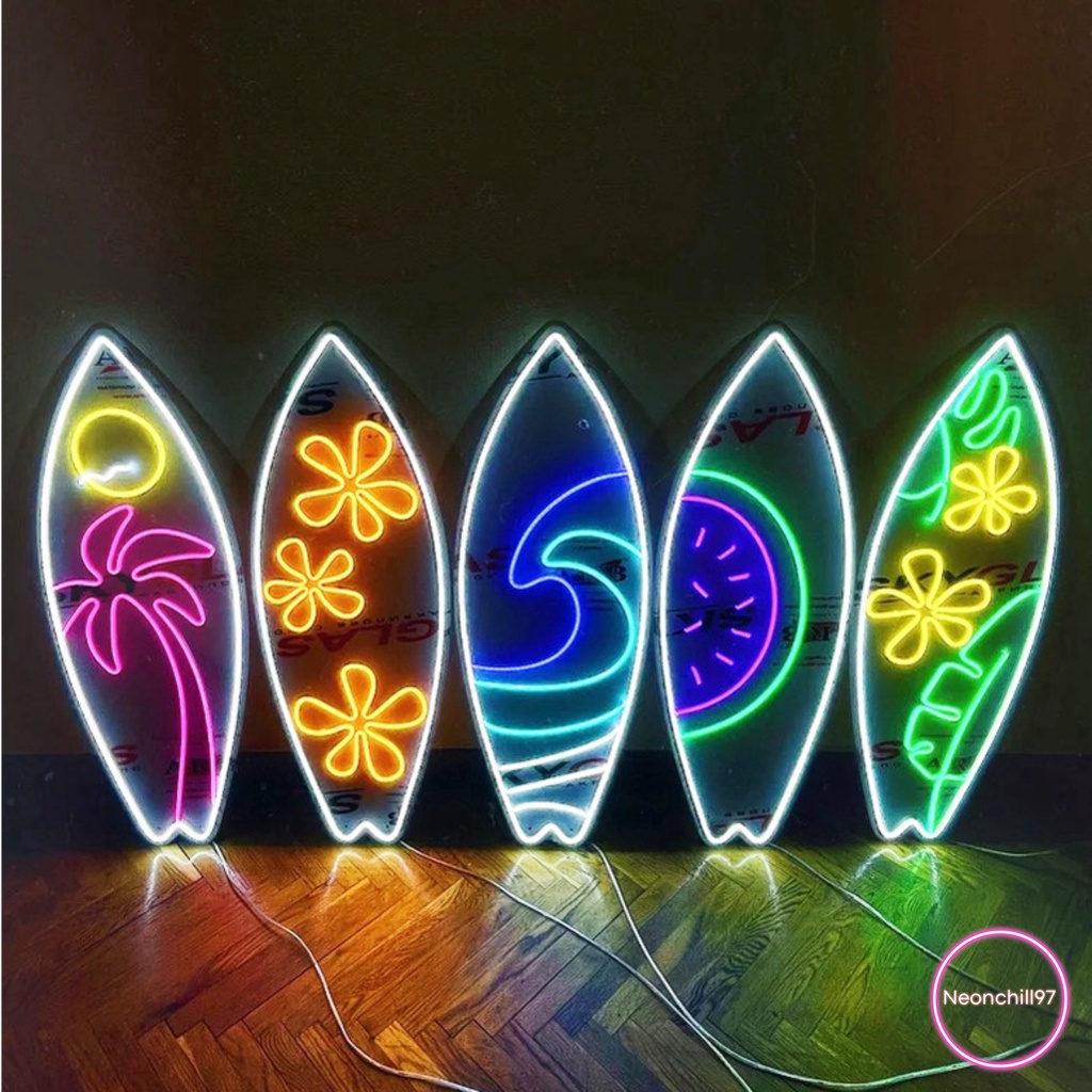 Đèn led Neon trang trí Ván Lướt Sóng, Neonchill97, 30 x 20 cm, Đèn trang trí neon