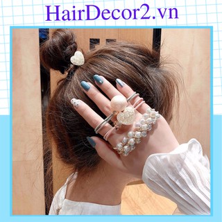 Dây buộc tóc cho nữ đẹp lấp lánh tiểu thư [Set 3 chun]
