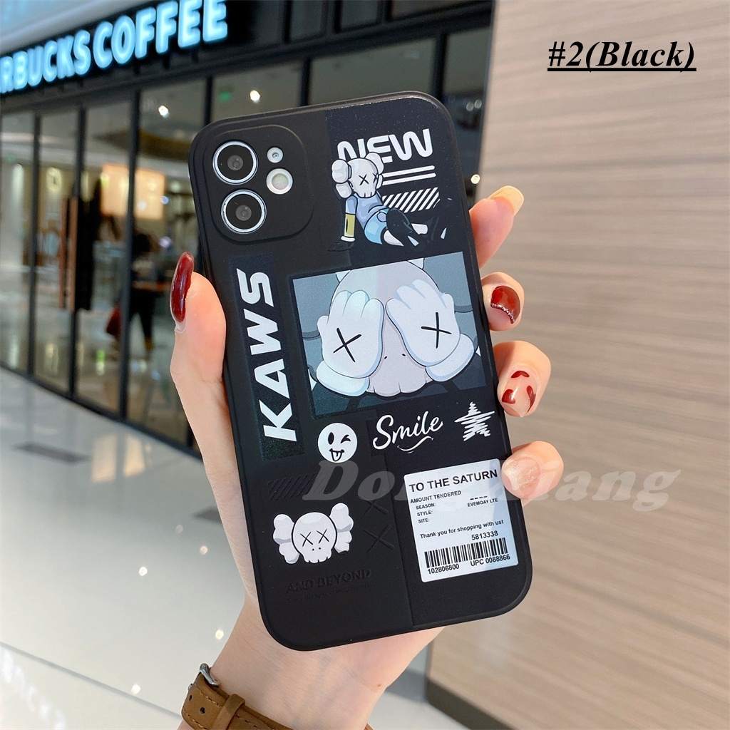 Ốp điện thoại silicon mềm hình vuông họa tiết gấu KWAS thích hợp cho iPhone 13 Pro Max 11 12 6 6s 7 8 Plus XR XS