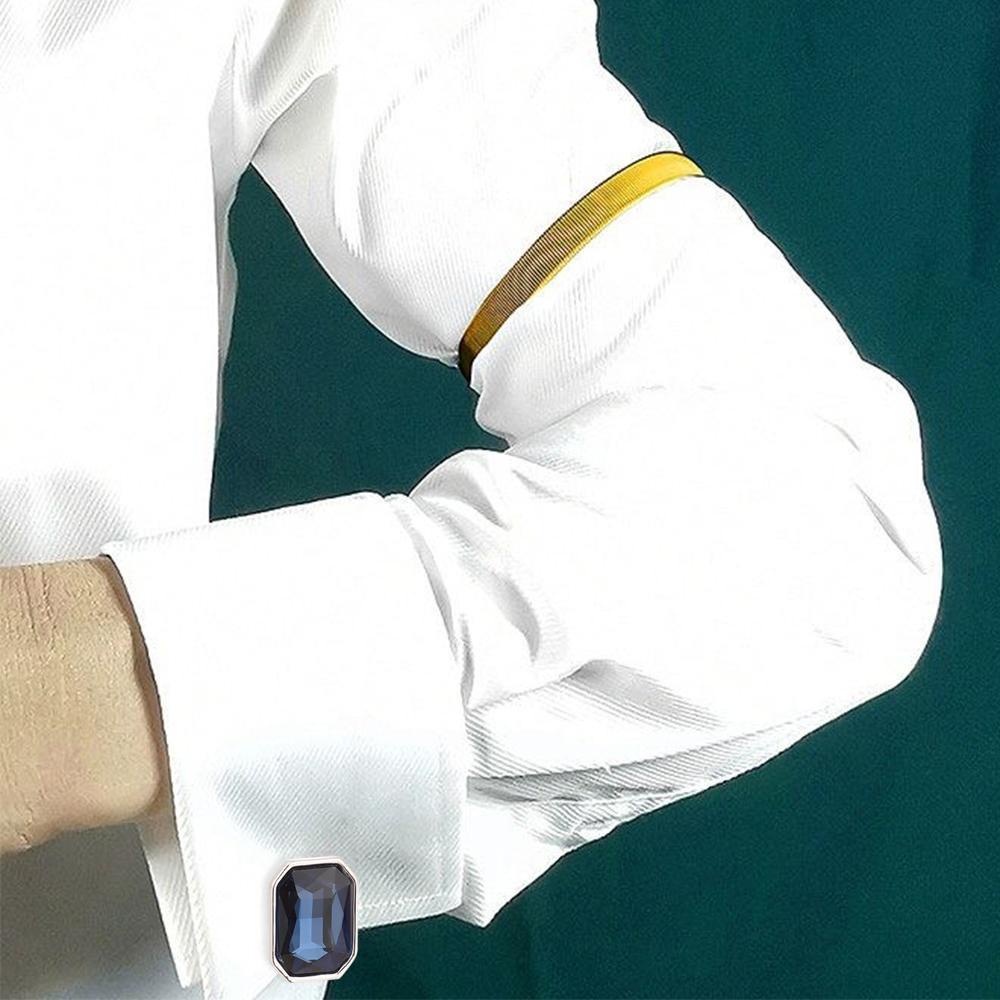 FUTURE Khuy Măng Sét Hình Vương Miện Đính Đá Lấp Lánh