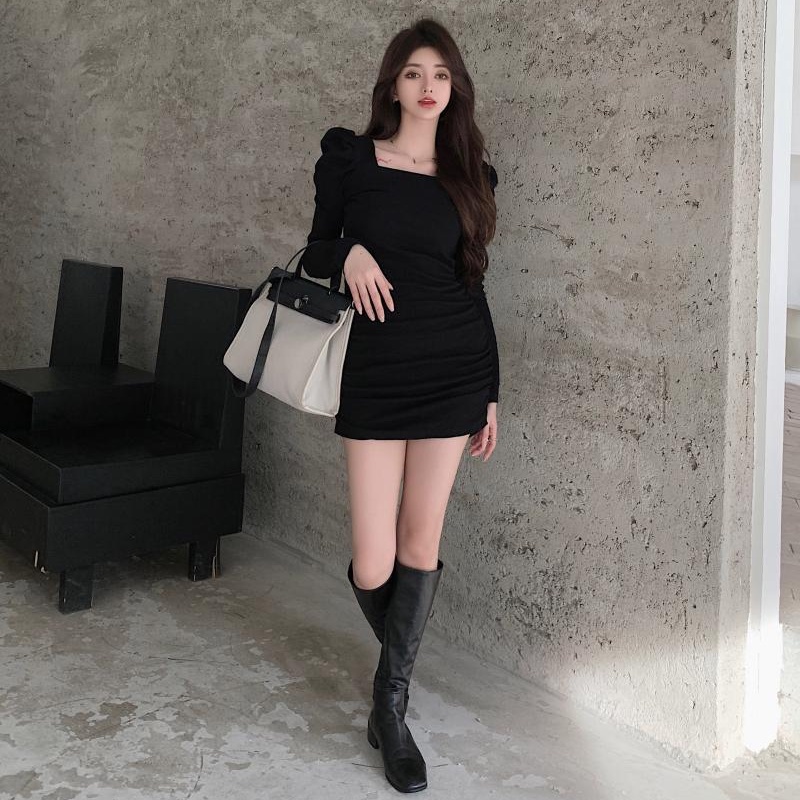 Đầm Hàn Quốc Mùa Thu Ngắn Gợi Cảm Mới Cho Nữ