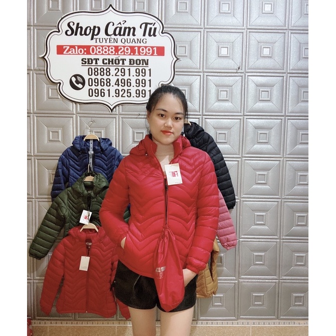 Áo phao nữ siêu nhẹ D'layla hàng Vnxk có mũ giữ âm chất phao siêu mềm | BigBuy360 - bigbuy360.vn