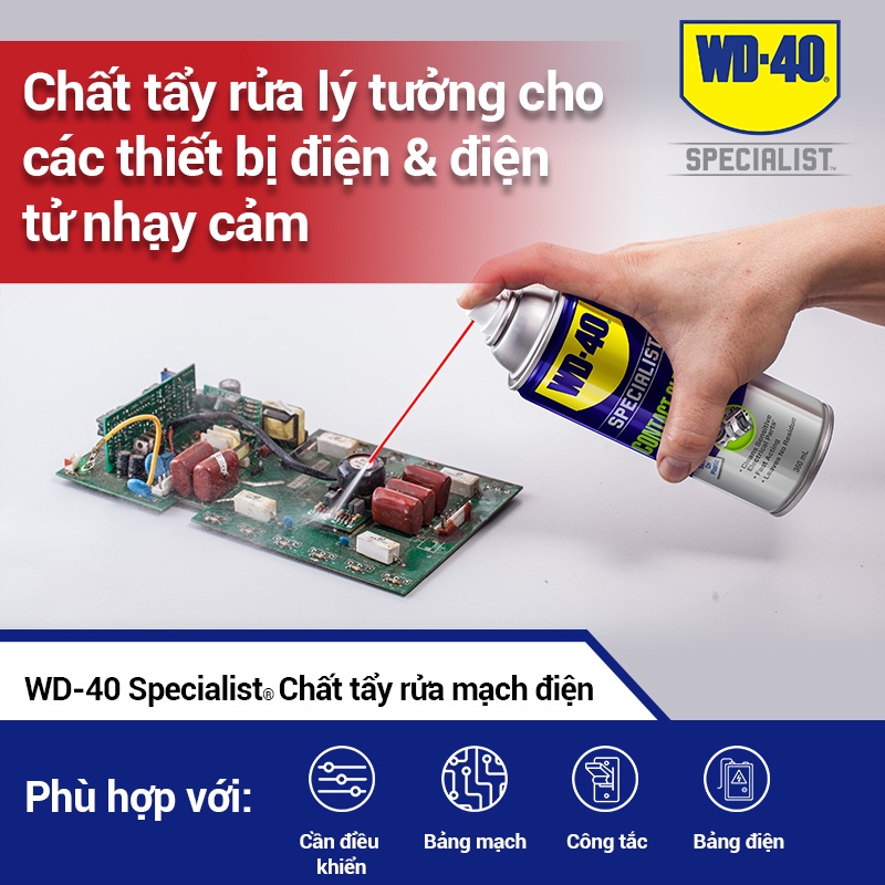 Nước Rửa Bo Mạch Điện Tử WD 40 Contact Cleaner Chính Hãng Chai Xịt Vệ Sinh Làm Sạch Đồ Điện 360ml