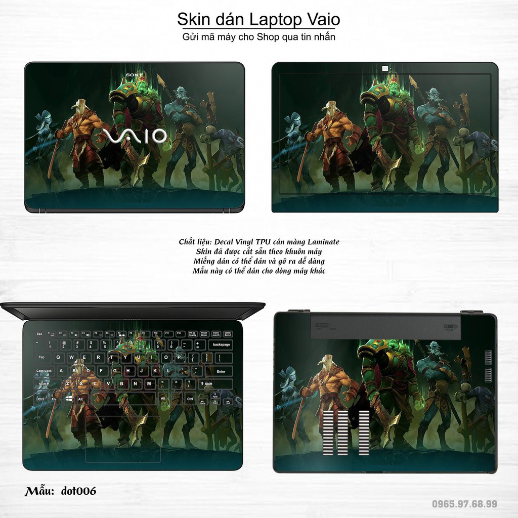 Skin dán Laptop Sony Vaio in hình Dota 2 (inbox mã máy cho Shop)