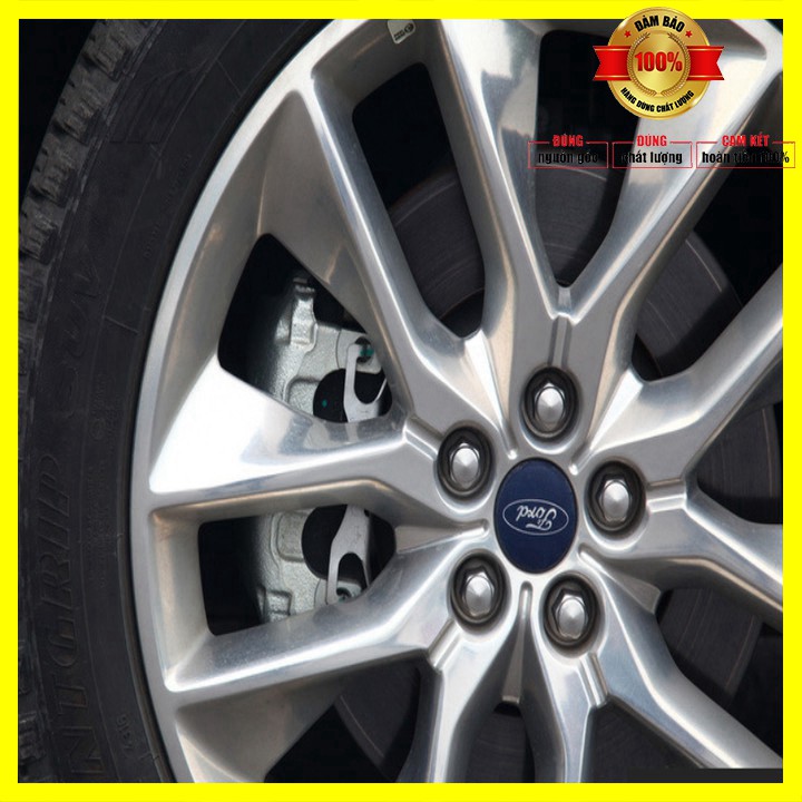 01 chiếc Logo chụp mâm bánh xe ô tô Ford đường kính 65mm FORD-65, Nhựa ABS