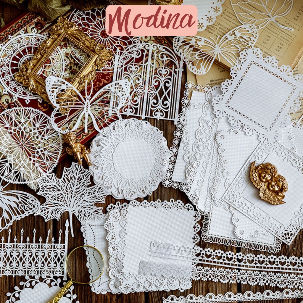 Giấy trang trí sổ, giấy ren duy băng trang trí sổ DIY của MODINA