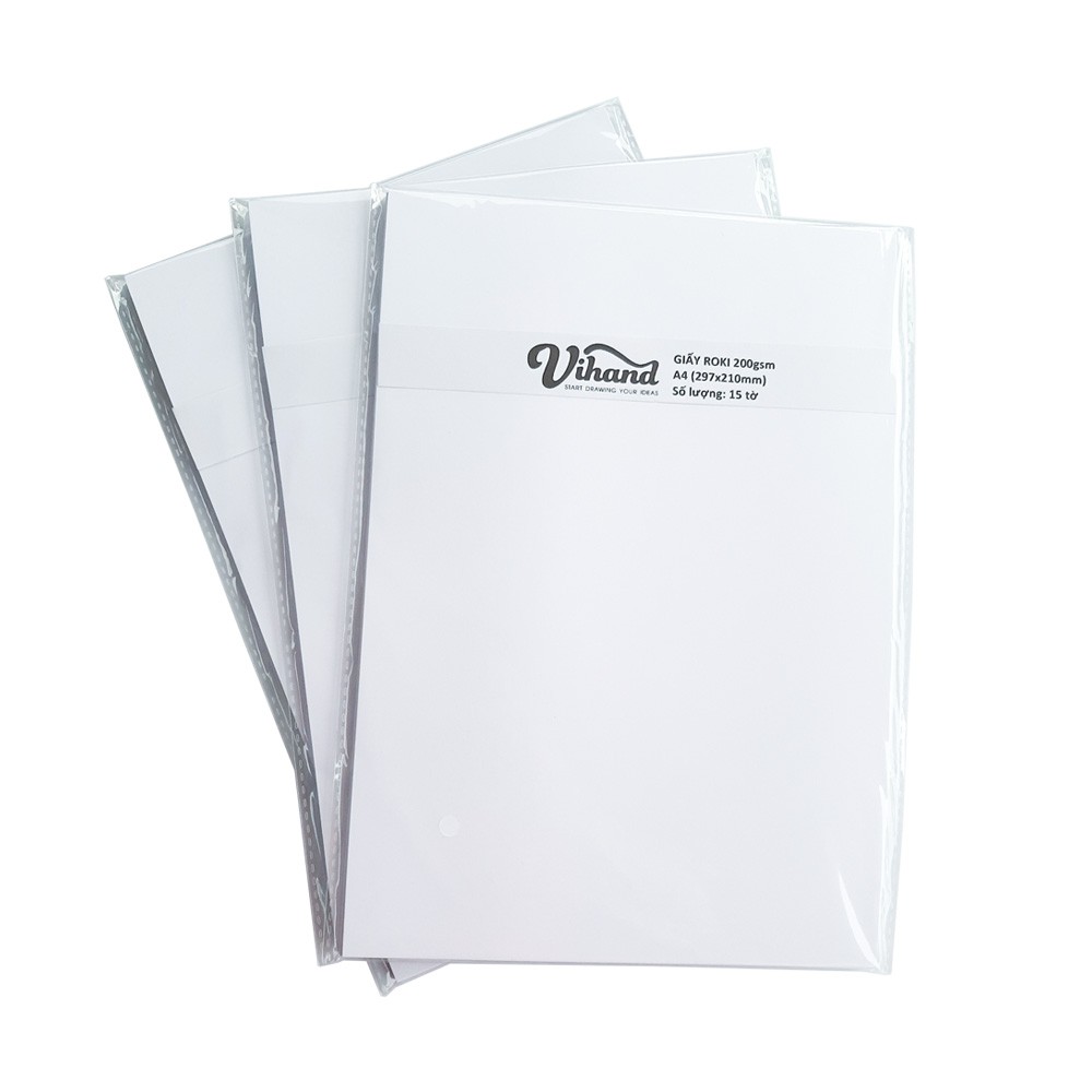 Giấy Roki A4 vẽ chì màu chuyên dụng - Định lượng 200gsm