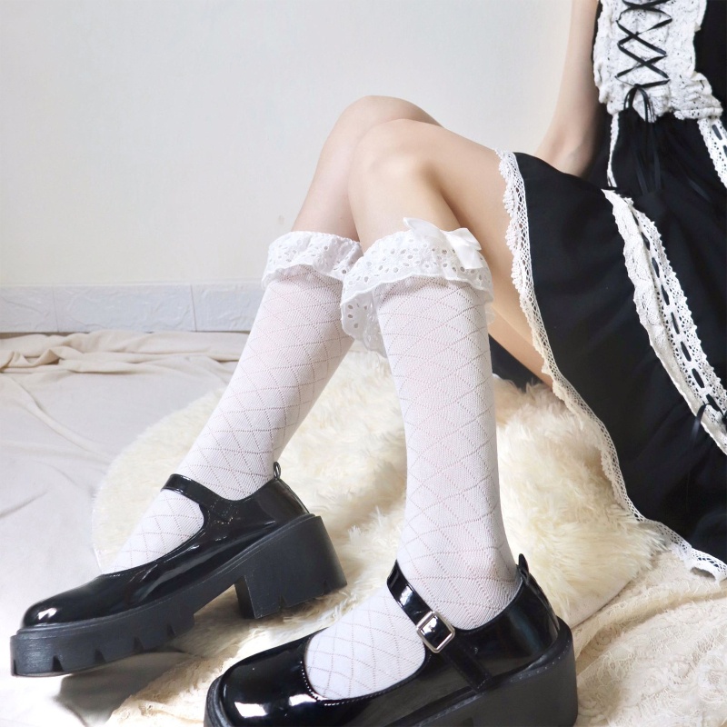 Vớ Ren Nhún Bèo Ngọt Ngào Thời Trang Lolita Cho Nữ