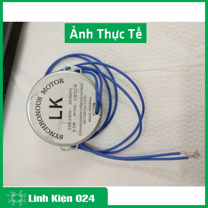 Động cơ túp năng điện 220VAC công suất 0.2W tốc độ 4 vòng/phút, nhông điện thay thế cho quạt