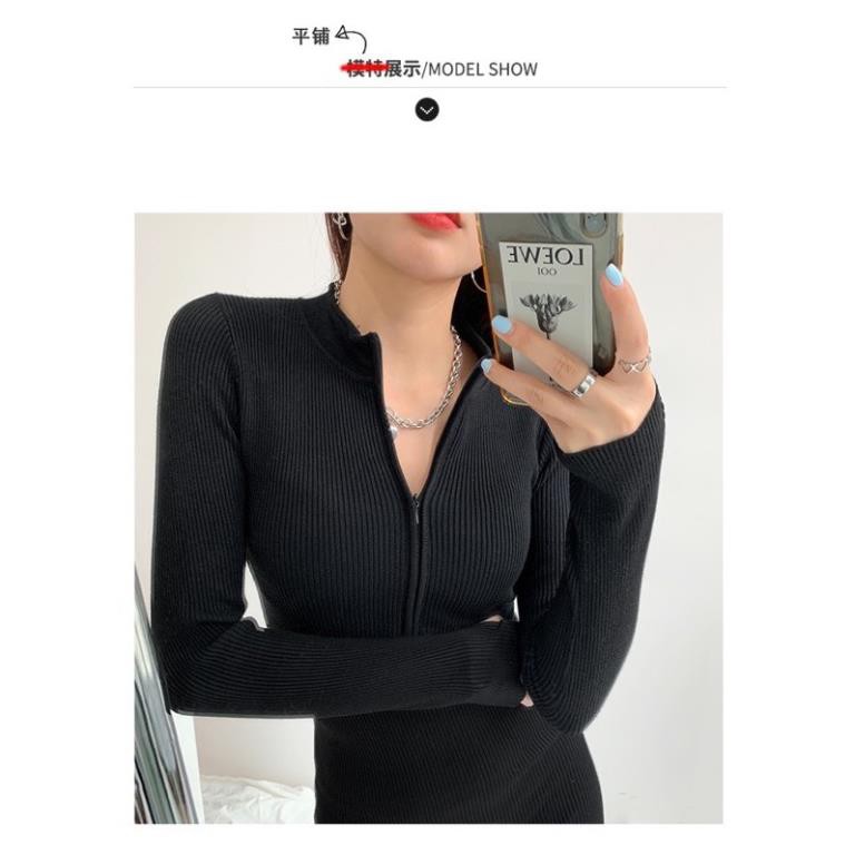 VÁY BODY PHỐI DÂY KÉO  TRƯỚC NGỰC / ĐẦM BODY LEN TĂM 👗 *