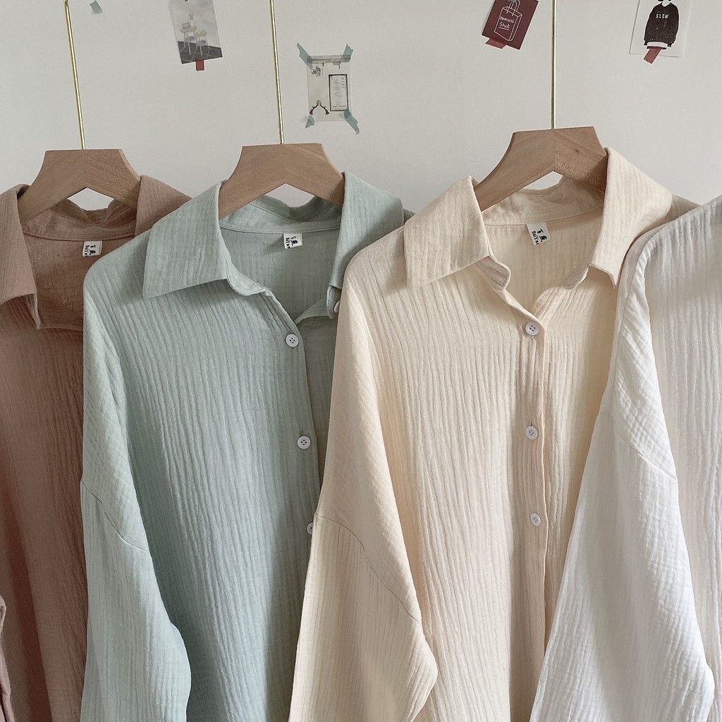 Áo Sweater Polo chất nỉ lót lông form rộng dài tay kiểu dáng Hàn Quốc - Xưởng May Hạnh | BigBuy360 - bigbuy360.vn
