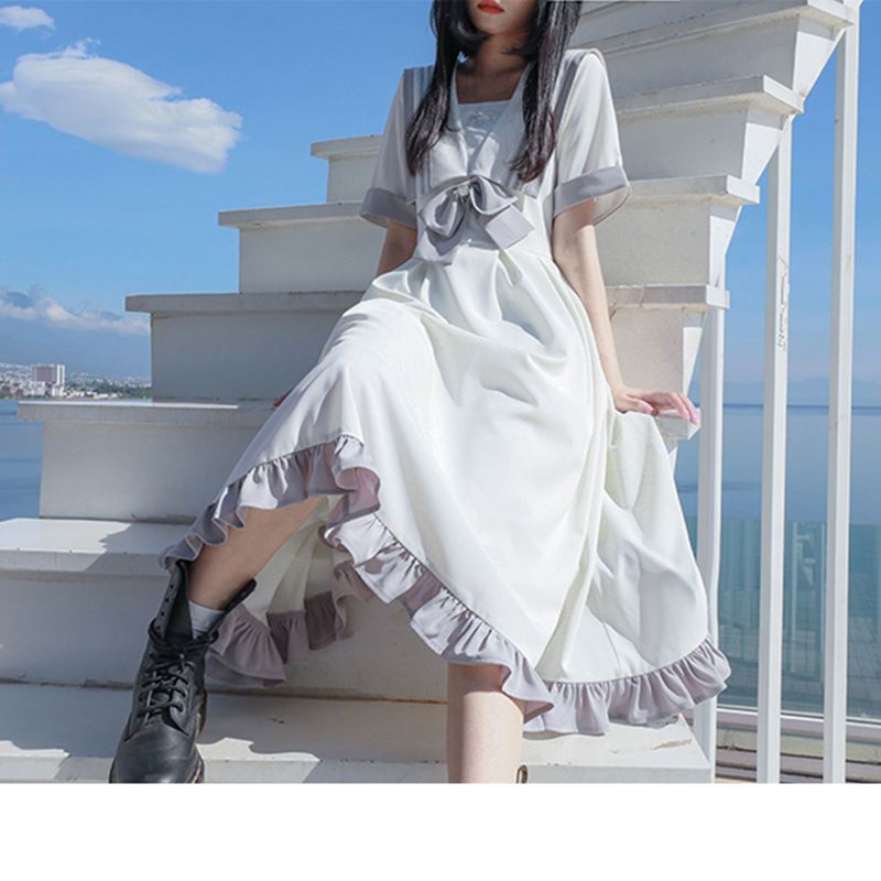 Váy đầm mùa hè phong cách hàn quốc tiểu thư Ulzzang jk lolita hot trend 2022 chất liệu mát