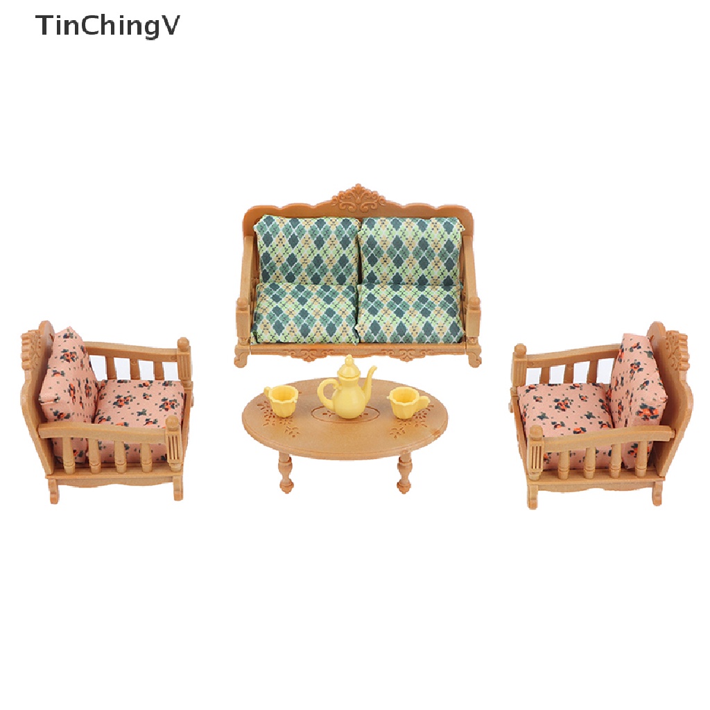 Mô Hình Bàn Ghế Sofa Phòng Khách Mini Tỉ Lệ 1 / 12 Trang Trí Nhà Búp Bê
