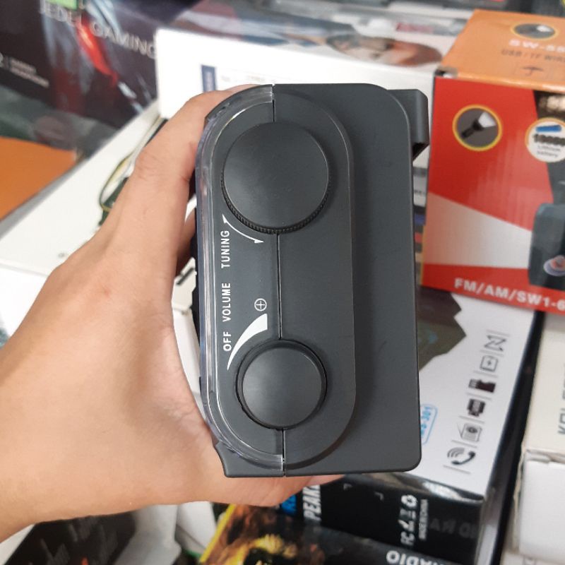 Đài radio đa năng SHUAE SW-555BT bands FM-AM-SW, loa bluetooth-USB-Thẻ nhớ-đèn pin