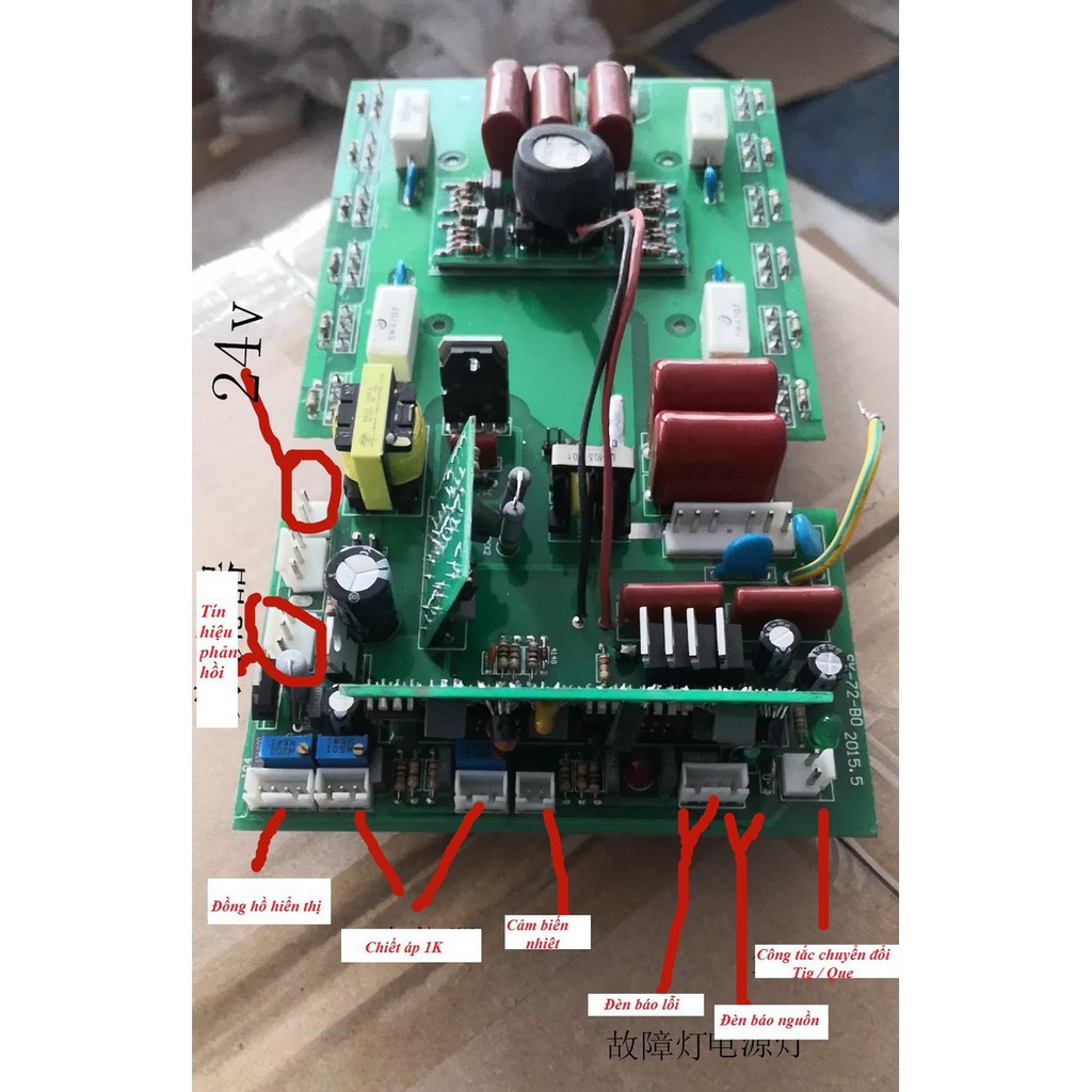 Bo mạch công suất mosfet 12 sò, không kèm sò - bo mạch máy hàn