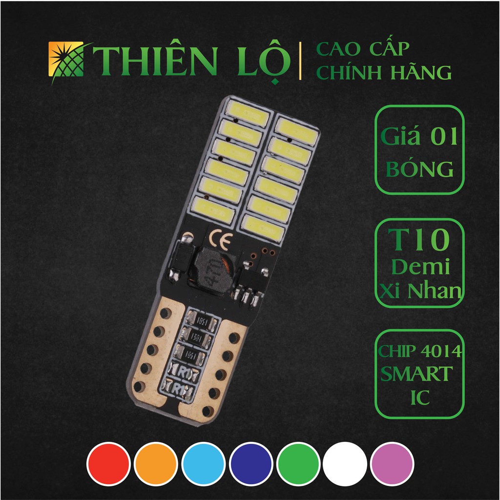 [NÂNG CẤP] Đèn LED xi nhan T10 demi 24 SMD 4014 SMART IC cực sáng của Thiên Lộ dành cho ô tô xe máy