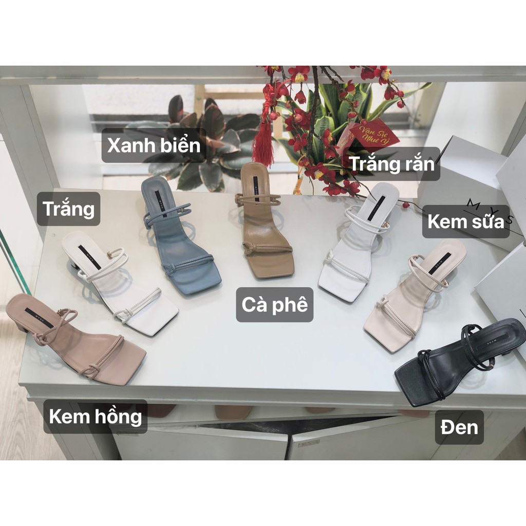 Giày guốc nữ 2 dây mảnh thắt nút 5cm thời trang MYSS - SU92