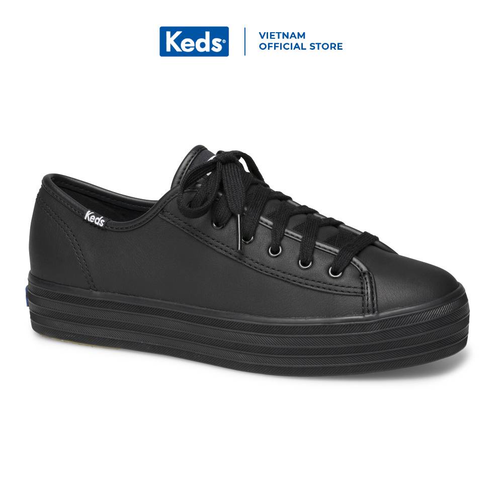 Giày Keds Nữ - Triple Kick Leather Black/Black - KD057311