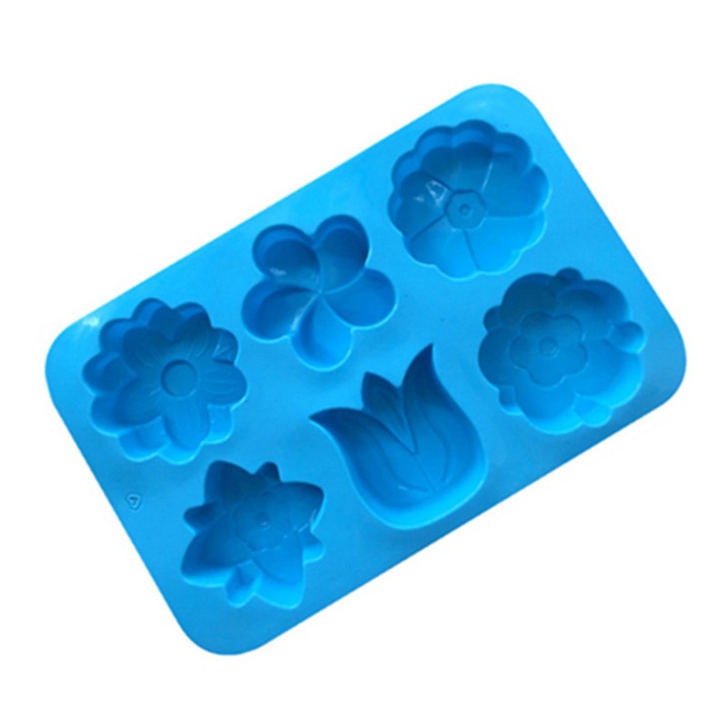 Khuôn Bánh Silicon 6 Ngăn Hình Hoa