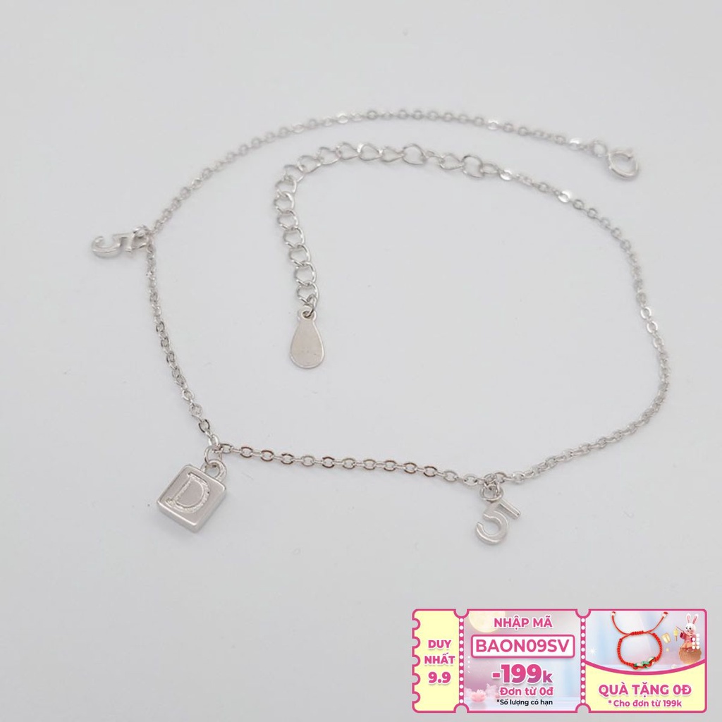 Vòng Chân Bạc Đơn Giản Cho Nữ - Thiết Kế Chữ D-5 LC1764 - Bảo Ngọc Jewelry