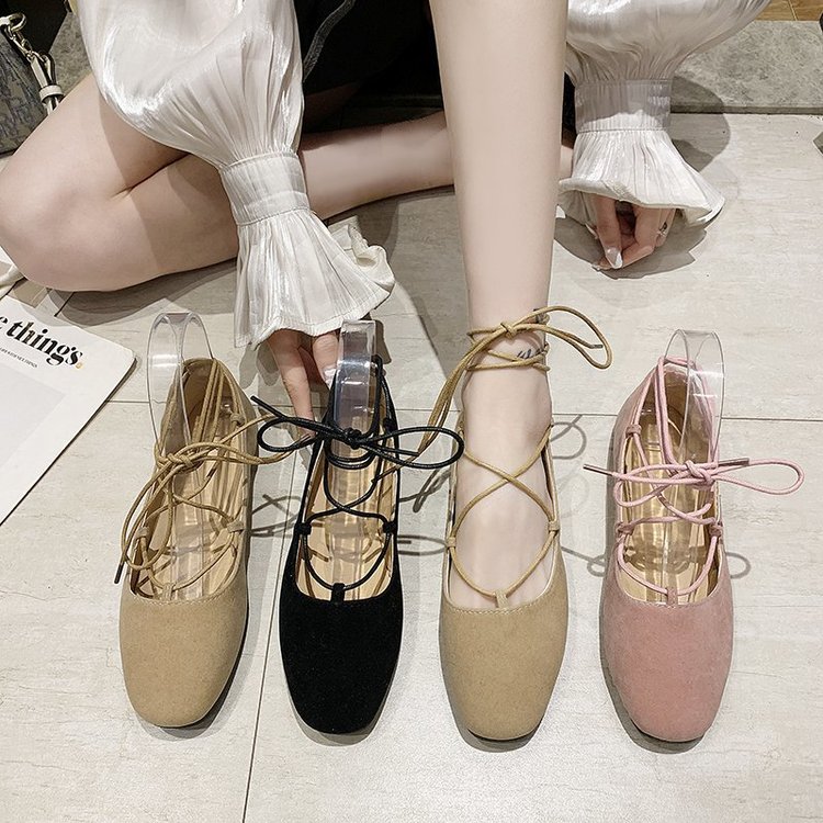 Giày Búp Bê Nữ Đế Bằng Quai Chéo Thời Trang