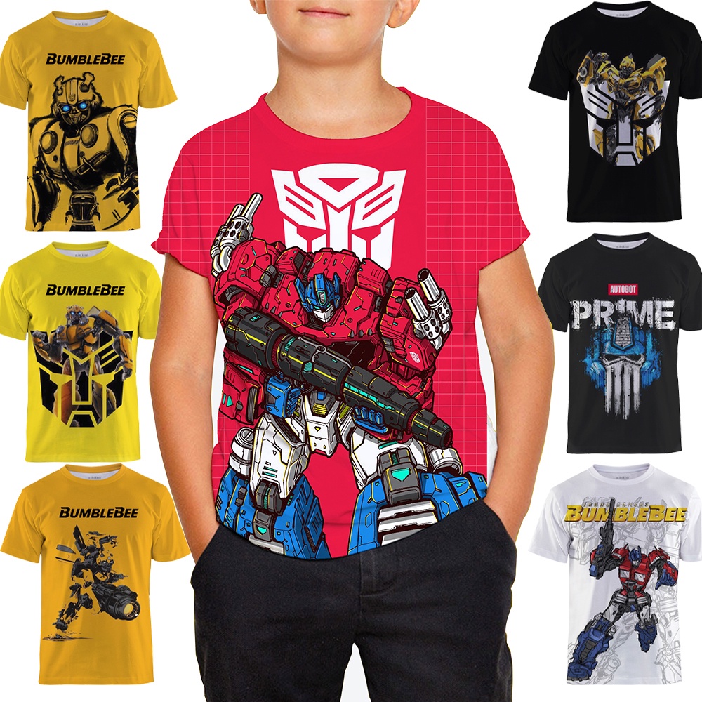 Transformers Áo Thun In Hình Robot Biến Hình Độc Đáo Cá Tính Cho Bé Trai