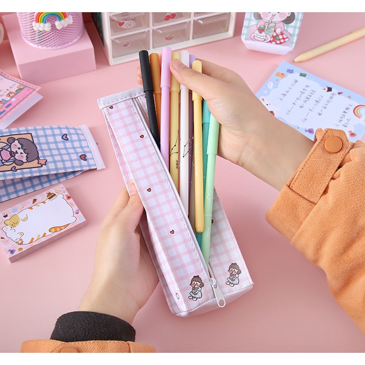 Hộp bút sữa hình cô gái dễ thương xinh xắn nhiều màu sắc