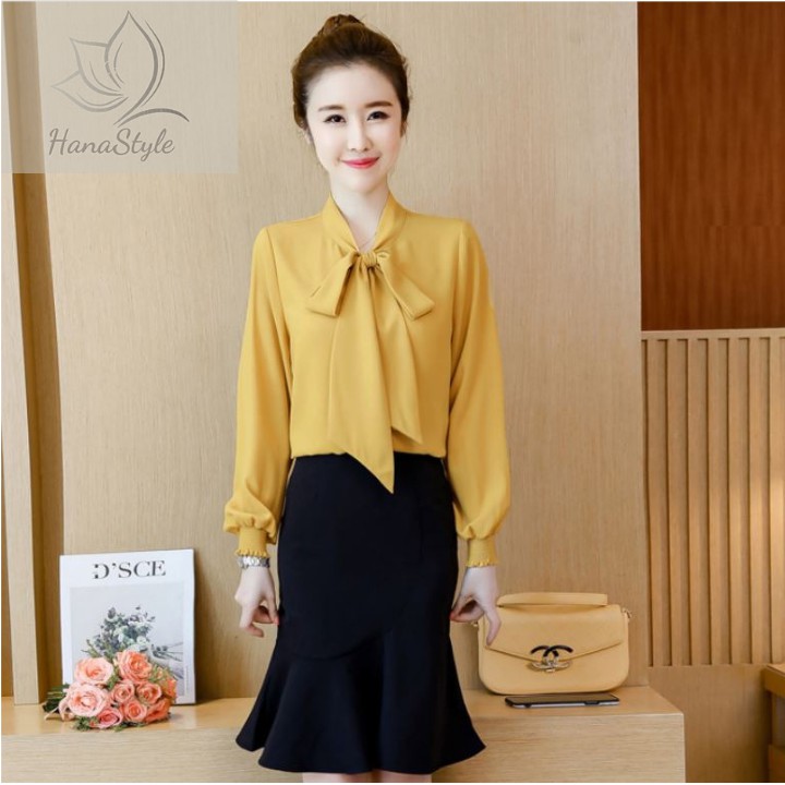 Áo kiểu buộc nơ Hana HN027