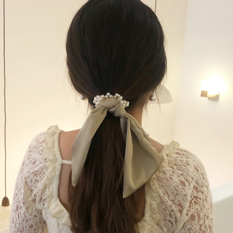 Dây Buộc Tóc Đính Ngọc Trai Giả Xinh Xắn Cho Nữ