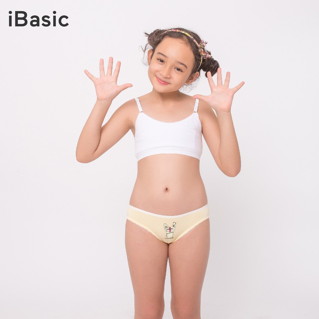 Áo ngực học sinh hai dây viền ren trước ngực iBasic BRAT004