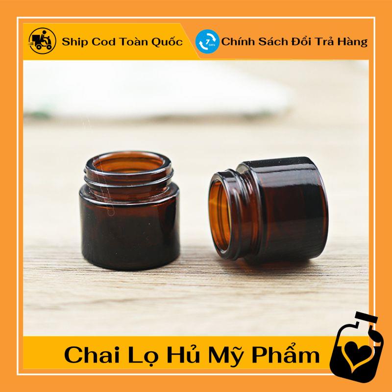 Hủ Đựng Kem ❤ TOP GIÁ RẺ ❤ Hũ Chiết Kem Thủy Tinh Nâu 10g/15g/20g/30g/50g/100g chiết mỹ phẩm , phụ kiện du lịch