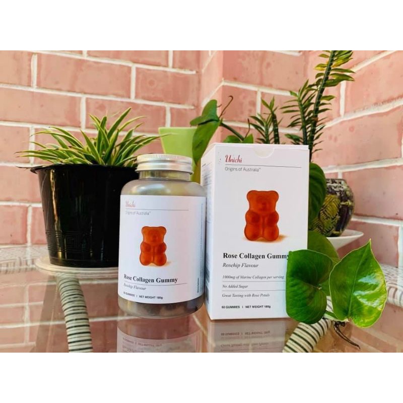 Kẹo dẻo đẹp da collagen hoa hồng Unichi Rose Collagen Gummy