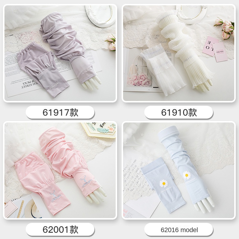 Găng Tay Chống Nắng/Tia UV Dáng Rộng Vải Lụa Lạnh Mỏng Thời Trang Mùa Hè Cho Nữ