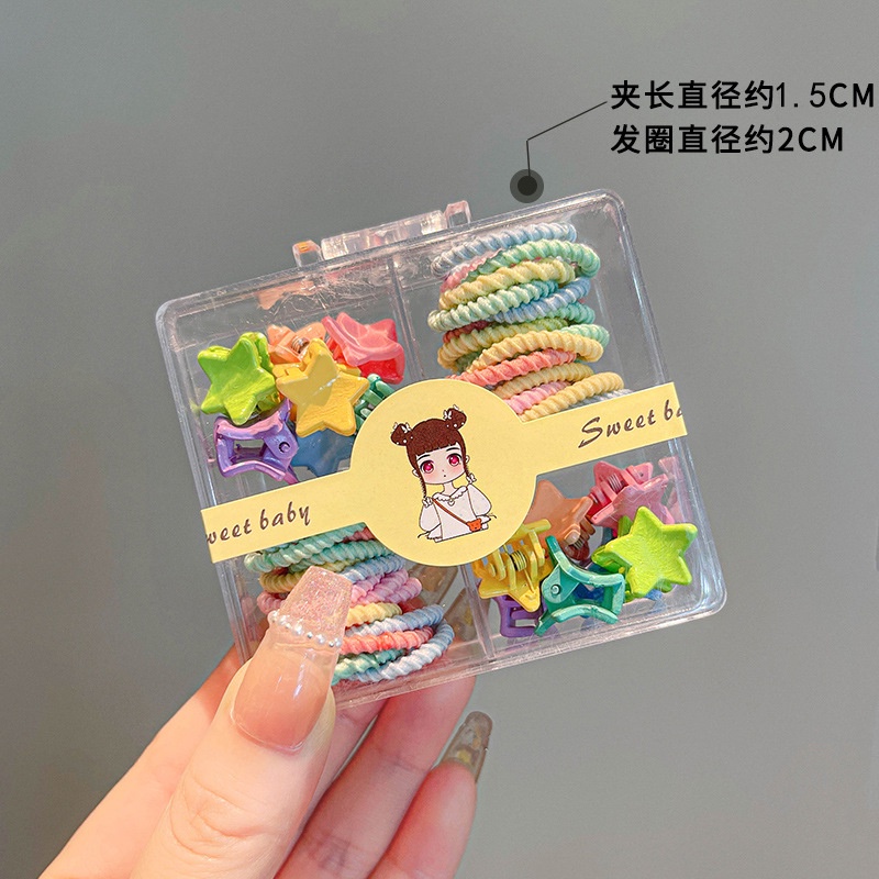 Set kẹp và dây buộc tóc họa tiết phim hoạt hình dễ thương dành cho trẻ em