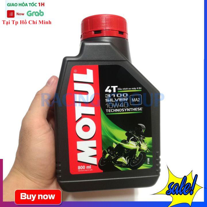 Nhớt Máy Chính Hãng Motul 3100 Sliver 4T 10W40 0.8L - Nhớt Pháp Cao Cấp Dành Cho Xe Số Côn Tay