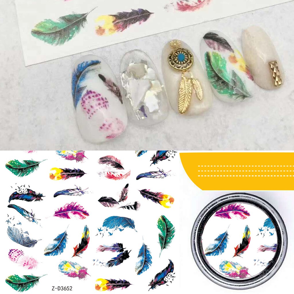 Sticker 3D - hình dán móng tay lông vũ 3652