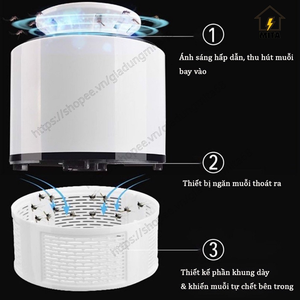 Đèn Bắt Muỗi Mosquito Killing Đầu Cắm USB Tiện Dụng - Đèn Bắt Muỗi Hình Trụ - MITA