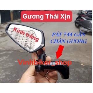 Gương gù thái crg kính trắng + chân gương vát 744 siêu xịn