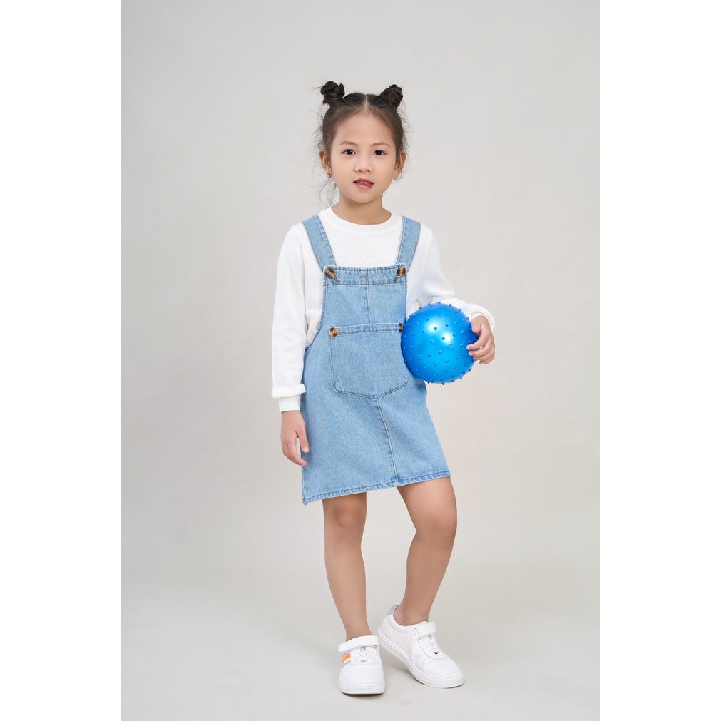 Yếm jean bé gái YODY dáng suông rộng có túi doraemon xinh xắn KID4341