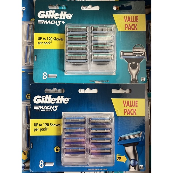 Lưỡi Cạo Gillette Mach 3 - Vỉ 2 lưỡi/ 4 lưỡi/ 8 lưỡi