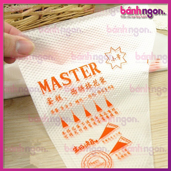 Túi Bắt Bông Kem Nilon Master 100 Chiếc Cỡ Trung 20*30cm