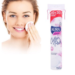 [TẨY SẠCH NHANH NHẤT] Combo 150 Miếng Bông Tẩy Trang Aura Beauty Nhập khẩu Châu Âu. HSD 36 tháng.