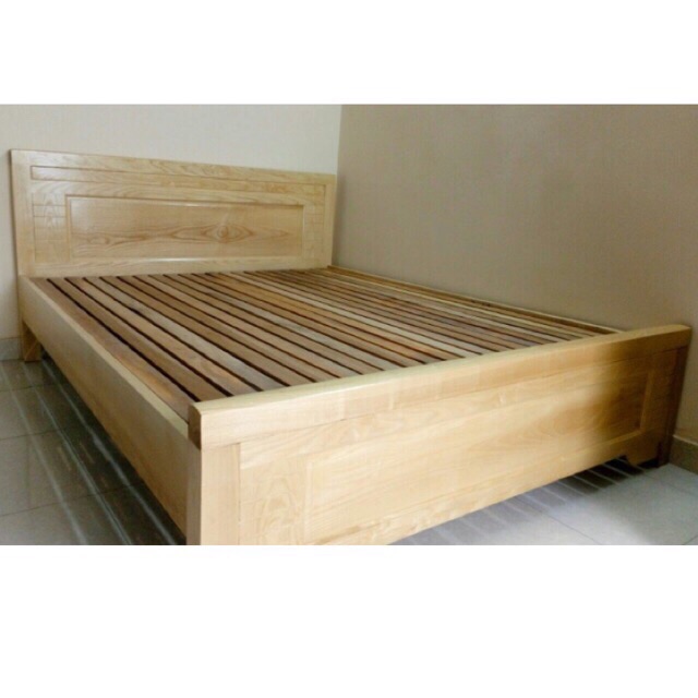 Giường gỗ sồi tự nhiên 1m8 - Hà nội