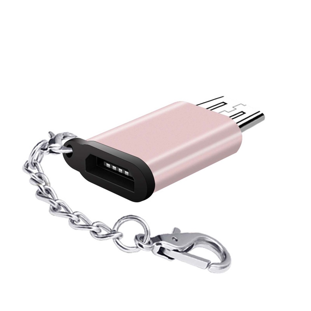 Đầu Chuyển Đổi OTG Type c Sang Micro V8 Bằng Hợp Kim Nhôm Kèm Móc Khóa Tiện Dụng