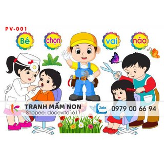 Decal mầm non- GÓC PHÂN VAI khổ lớn 127x80